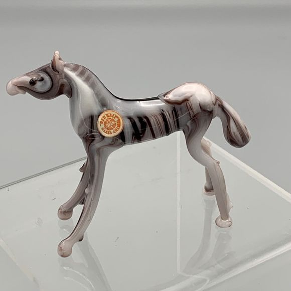Vtg Red Wall Glass Animal Japan Horse Figurine Multicolor Handblown Glass Zebra - Picture 6 of 13
